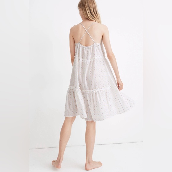 Madewell Tiered Cover-Up Dress Nightgown in Rainbow Clipdot Medium Cottagecore - Picture 13 of 15